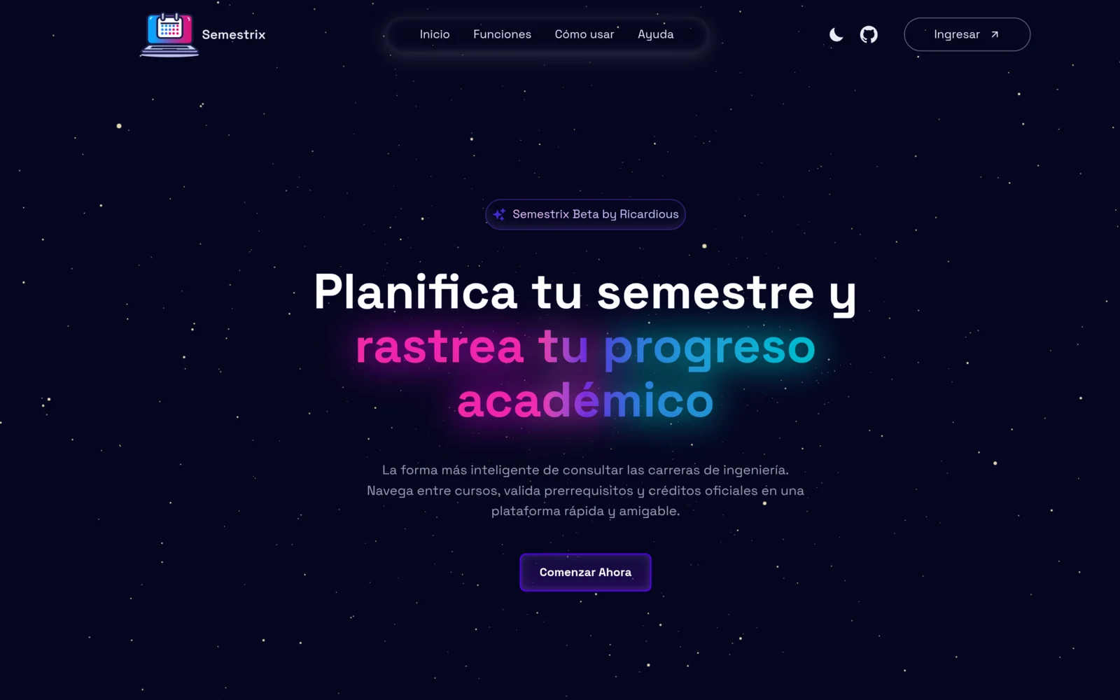 Presentación principal de Semestrix